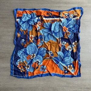 Blue Floral Printed Blue Scarf
